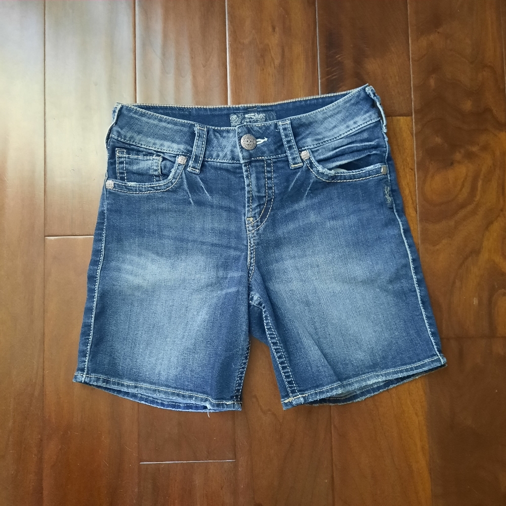 Silver jean shorts